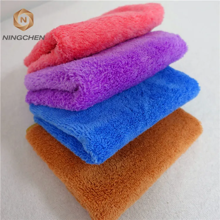 Coral fleece fabric, wholesale fleece fabric 80% cotton 20% polyester Wholesale Coral Velvet Face Microfiber towel with gift box