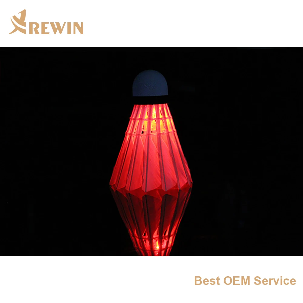 
NEW Bright rainbow flashing led badminton shuttlecock for night 