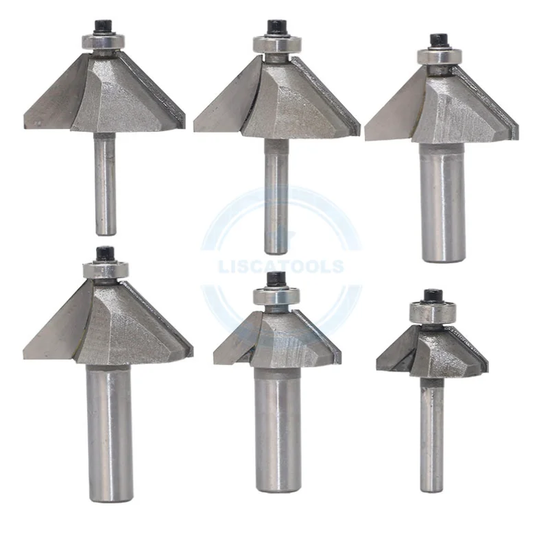 L-N040-5 1pc 1/4 and 1/2 inch Shank 45 Degree Chamfer &  Bevel Edging Router Bit woodworking cutter woodworking bits