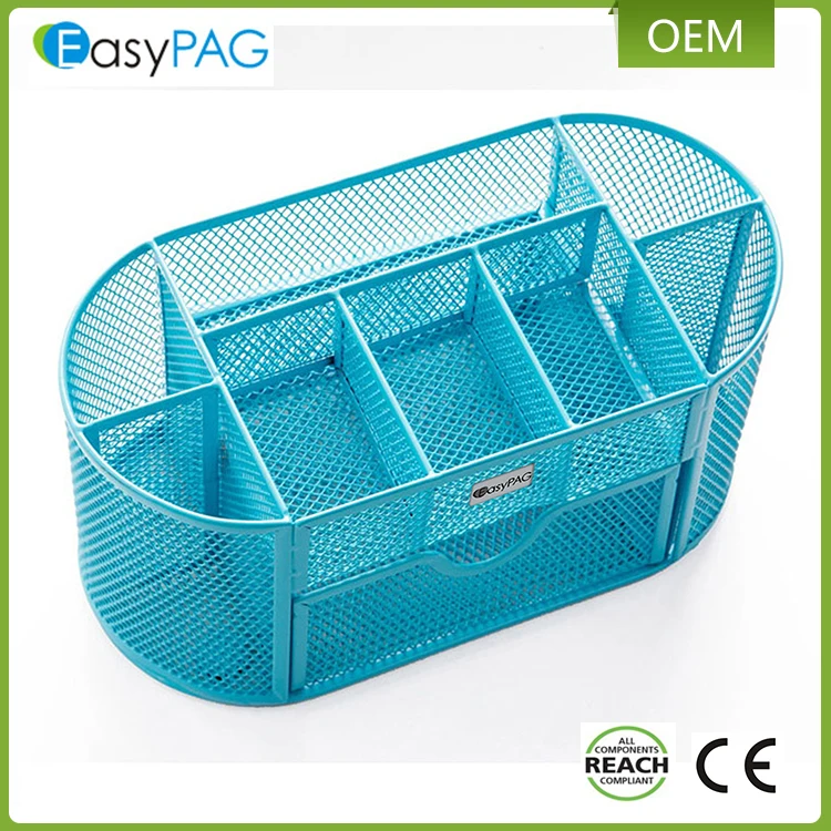 Современный изящный красочный Органайзер из проволочной сетки из металлического материала для офисного стола