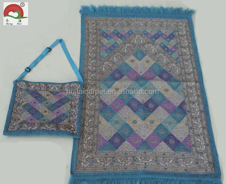 chenille muslim prayer rug with bag Muslim Prayer rugs BT-811