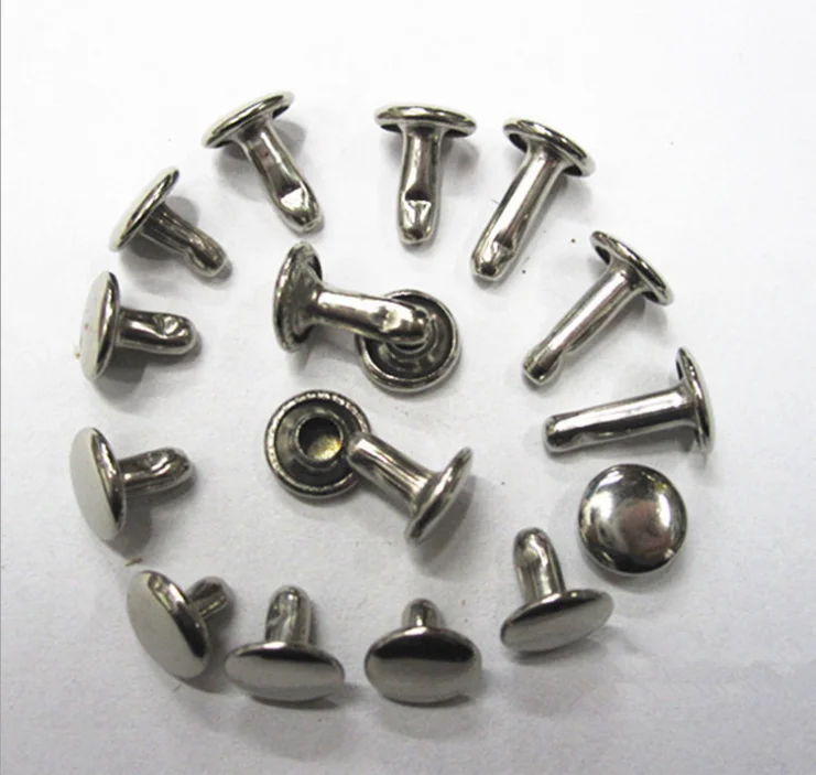 7mm silver/gold/brass high quality Metal Leather Belt double snap cap rivet button