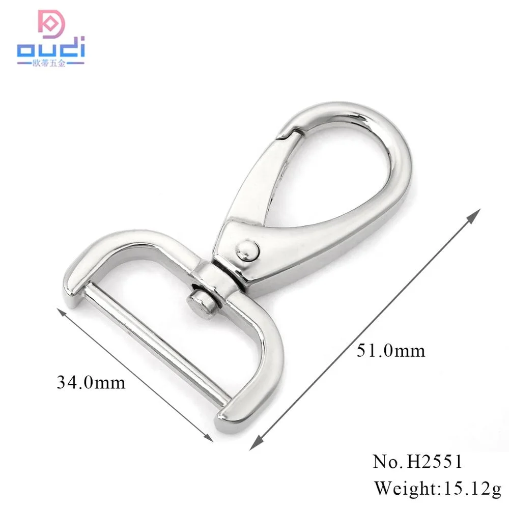Metal Square Snap Hook For Handbags Top Sell D Ring Swivel Bags Snap Hook Strap Clasp