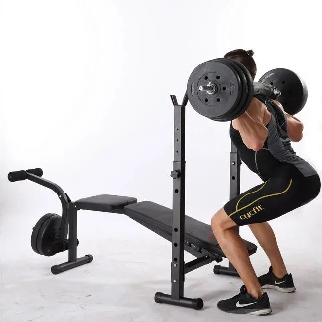 Adjustable Weight Bench with squat rack Leg Extension