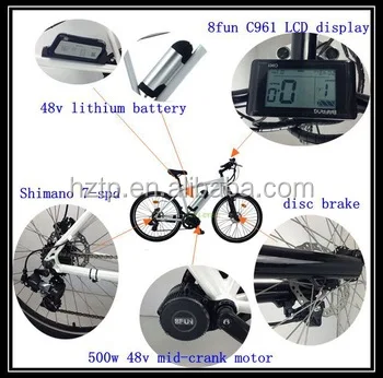 Kit electric bike 48V for diy bicycle 500W bafang 8FUN BBS02 motor kit with waterproof cable