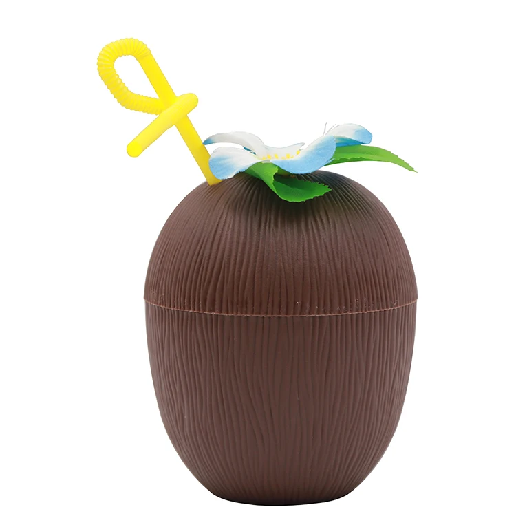 
coconut drinking cup with straw 