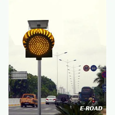 300mm Solar Traffic Yellow Flash Warning Light