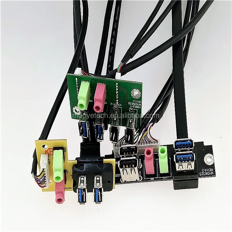 USB PC Computer Case Front Panel Mounted Board Dual USB2.0 + USB3.0 + HD Audio For Motherboard Connection Cable