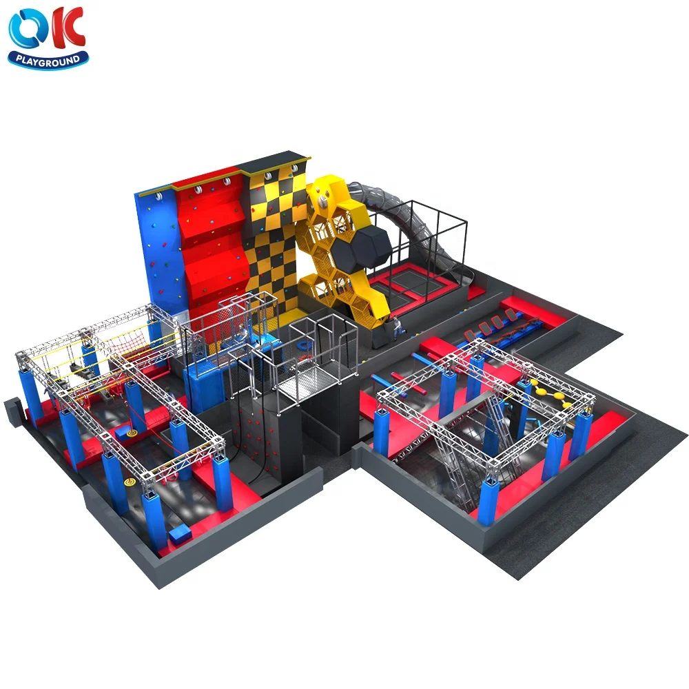 OK Playground Sport Games Equipment Ropes Ninja Course Indoor Playground for Kids