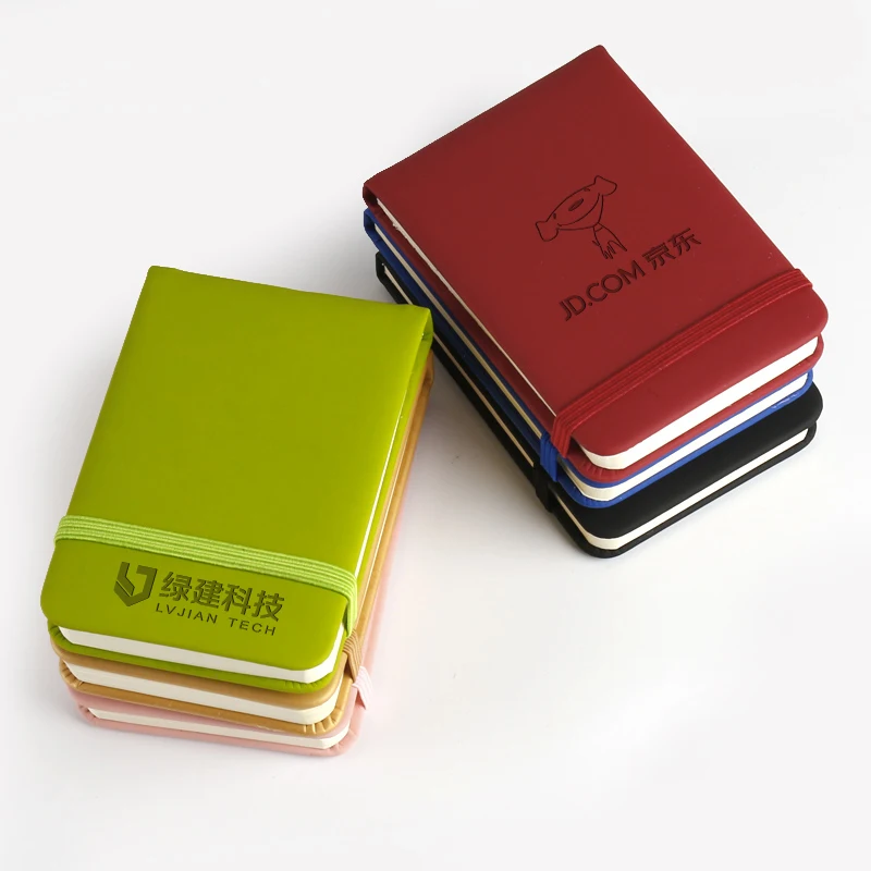 smart notebook stationery creative hand account book with elastic band customized logo printing  A7 Pocket diary