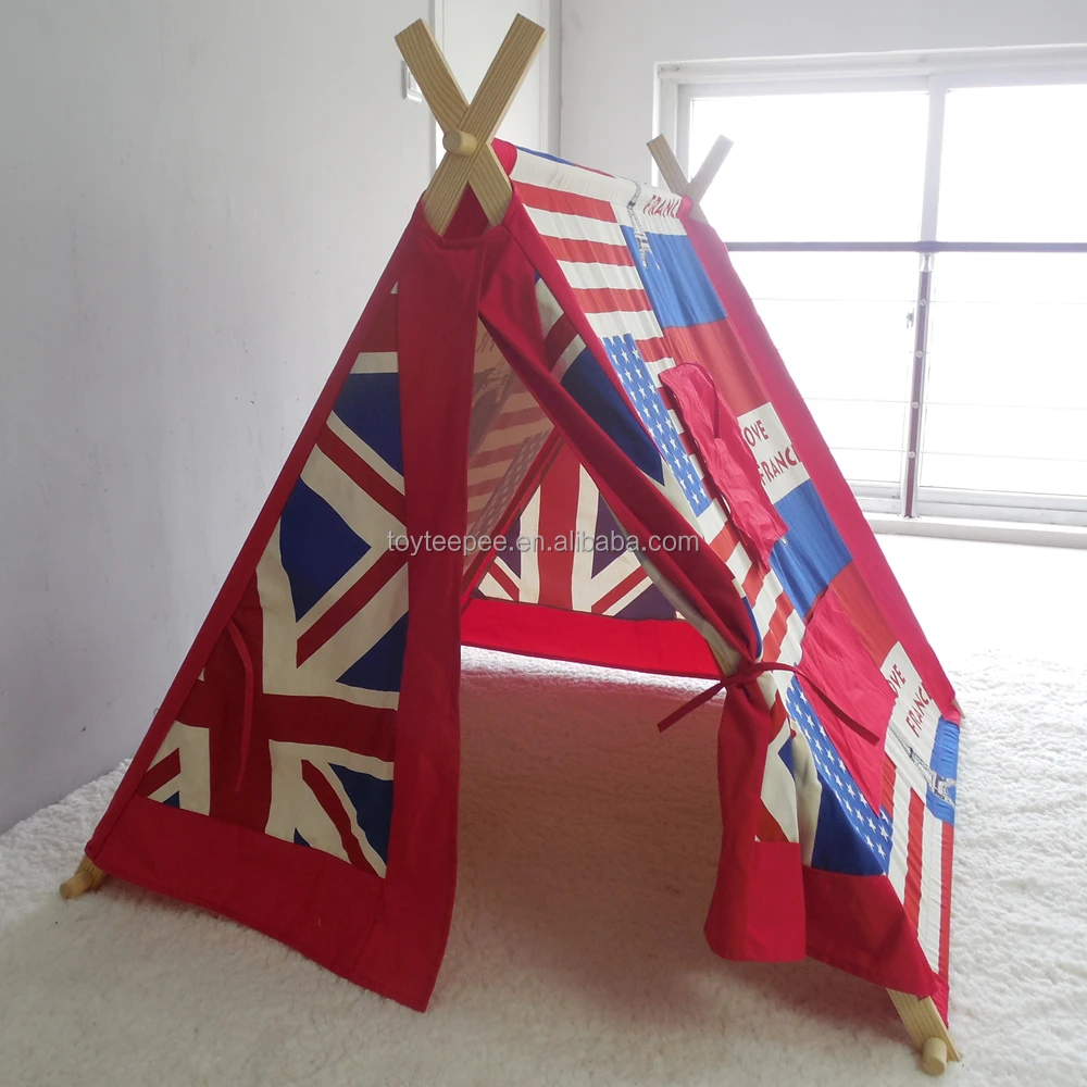 
Canvas Cotton Kids A-Frame Teepee Playhouse Tent 