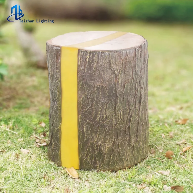 Outdoor New Design tree stump Led Lightdecorative timber pier lawn light garden resin wooden pile landscape lighting