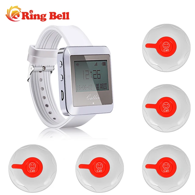 Ringbell restaurant wireless calling system with Wrist Watch paging mini