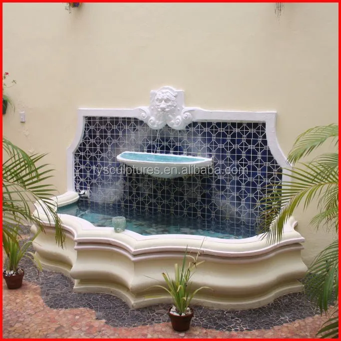 Decorative stone indoor water wall lion head spraying water fountains with cheap price