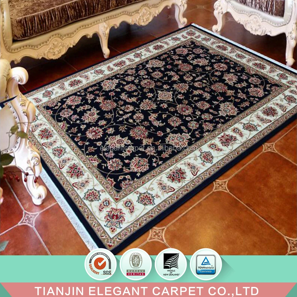 machine made jacquard persian pattern silk viscose carpet