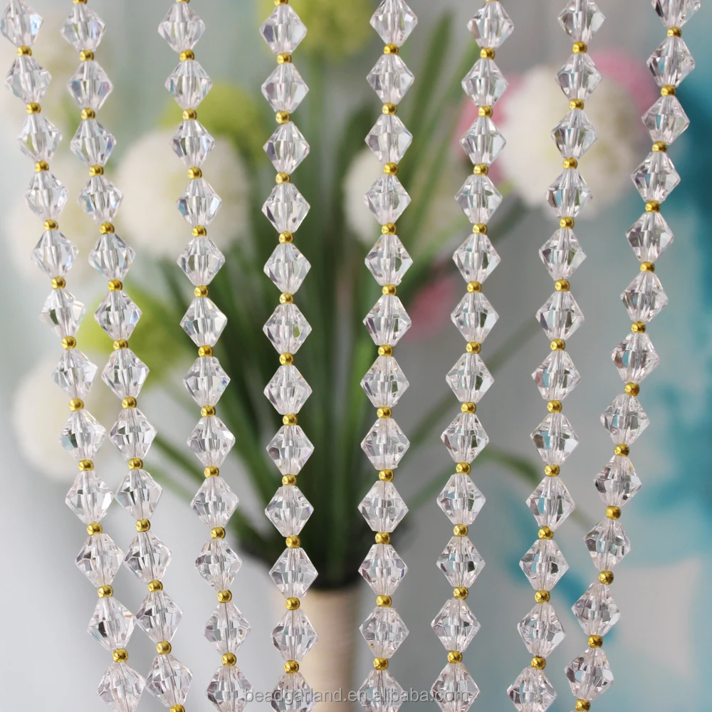 Оптовая продажа красивые ручной работы потолок висит акриловые кристалл из бисера нить шторы для окна двери украшения дома