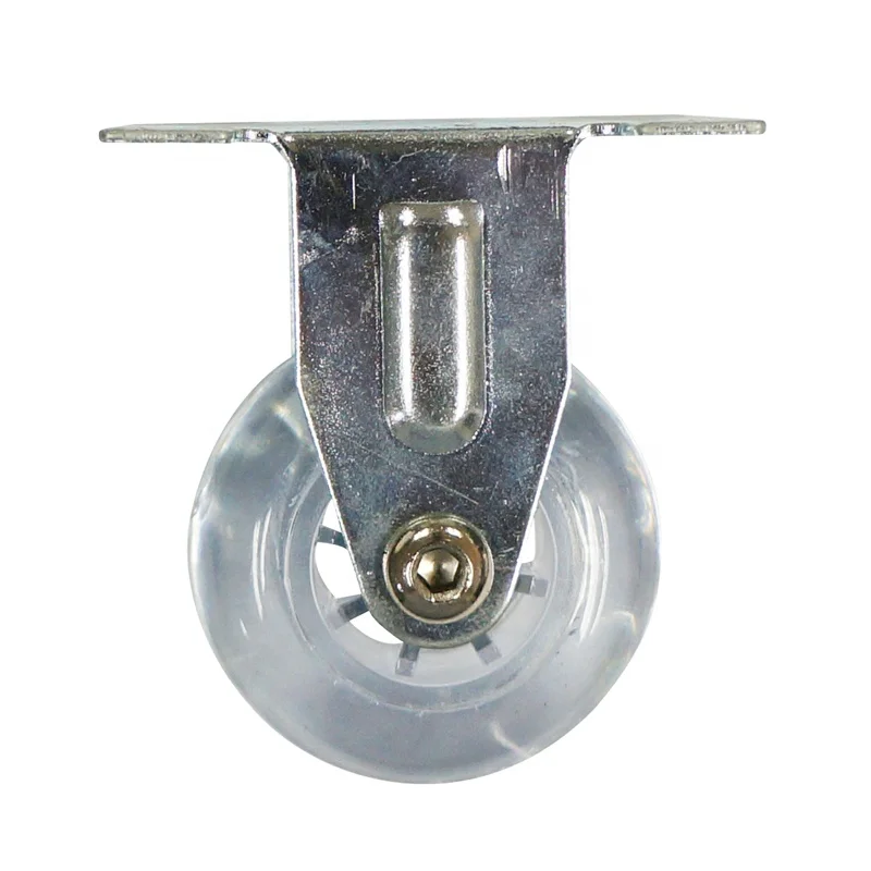 50mm Rigid Caster Wheel 2 Inch Transparent Fixed Castor Wheels