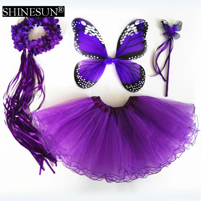 Wholesale Lovely Butterfly Fairy Wings Tutu Costume Sets