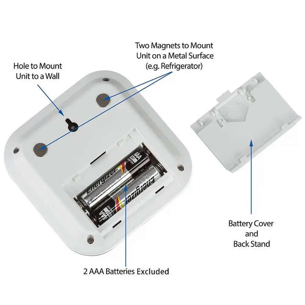 Touchscreen Digital Weather Station Alarm Clock with Forecast Temperature Humidity