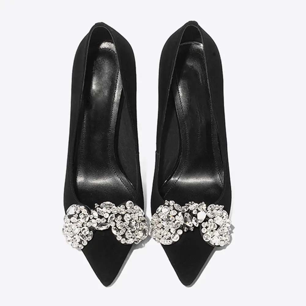 Hand Made 2020 Factory Brand Crystal Evening Shoes Rhinestone Stiletto Heel Wedding Shoe Women