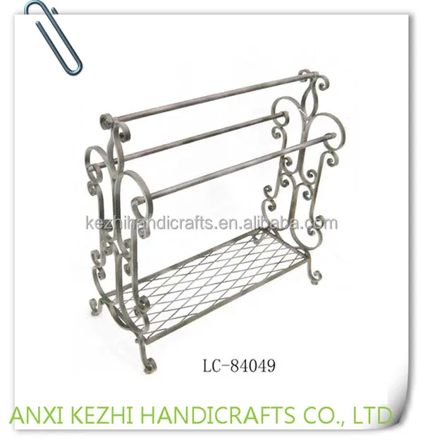 
LC-84049 Bathroom wrought iron metal floor standing towel rack 