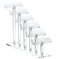 Clear Acrylic Staggered 6-Tier Frame Display Stand