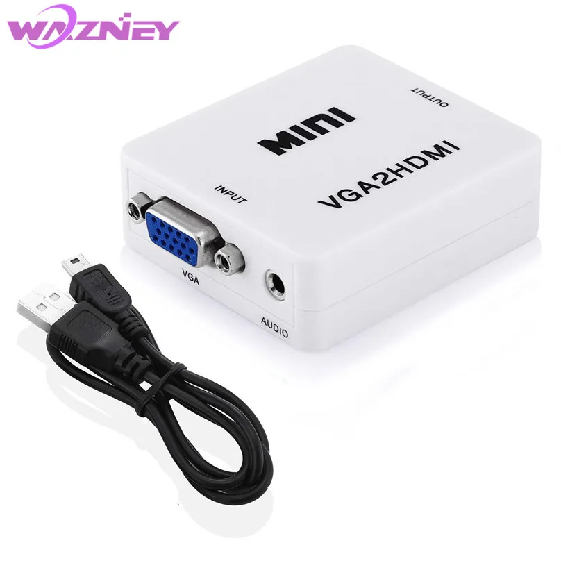 Mini HDMI to VGA Converter Box HD 1080P VGA2HDMI HDMI2VGA AV VGA to HDMI Audio Video Adapter For PC Laptop DVD to HDTV