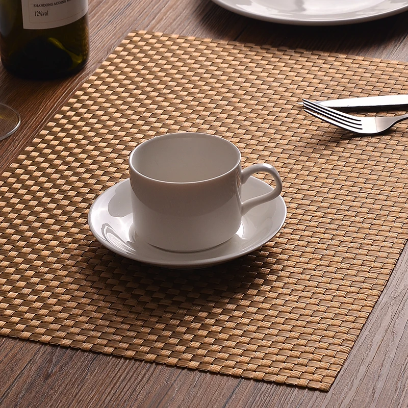 JR1004 OEM pvc stripes woven placemat dining tablemat