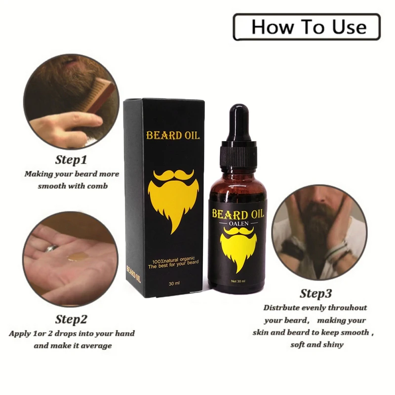 
MSDS Approved Private Label Men Care Products Anti-itch And Beard Growth Organic Beard Oil 