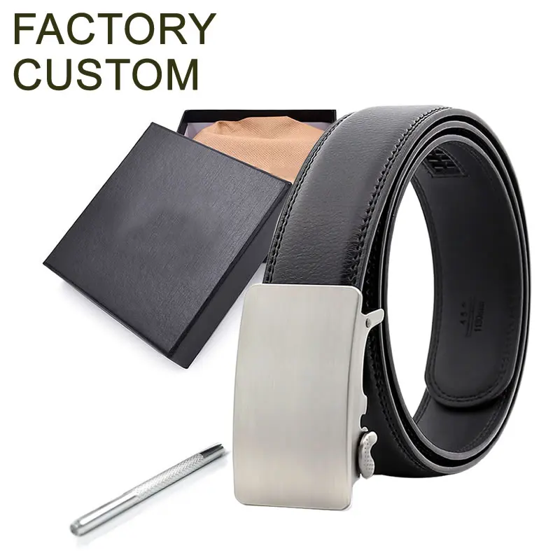 Hot Sell OEM Custom Mens Automatic Belt ODM Ratchet Click Leather Belts For Men