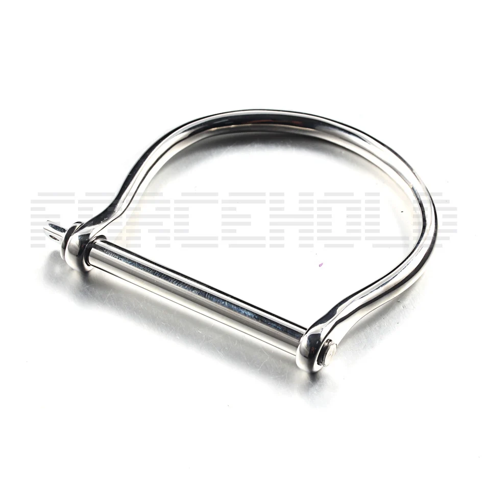 D Shaped Horseshoe Screw Stick Clasp Stainless Steel Bracelet