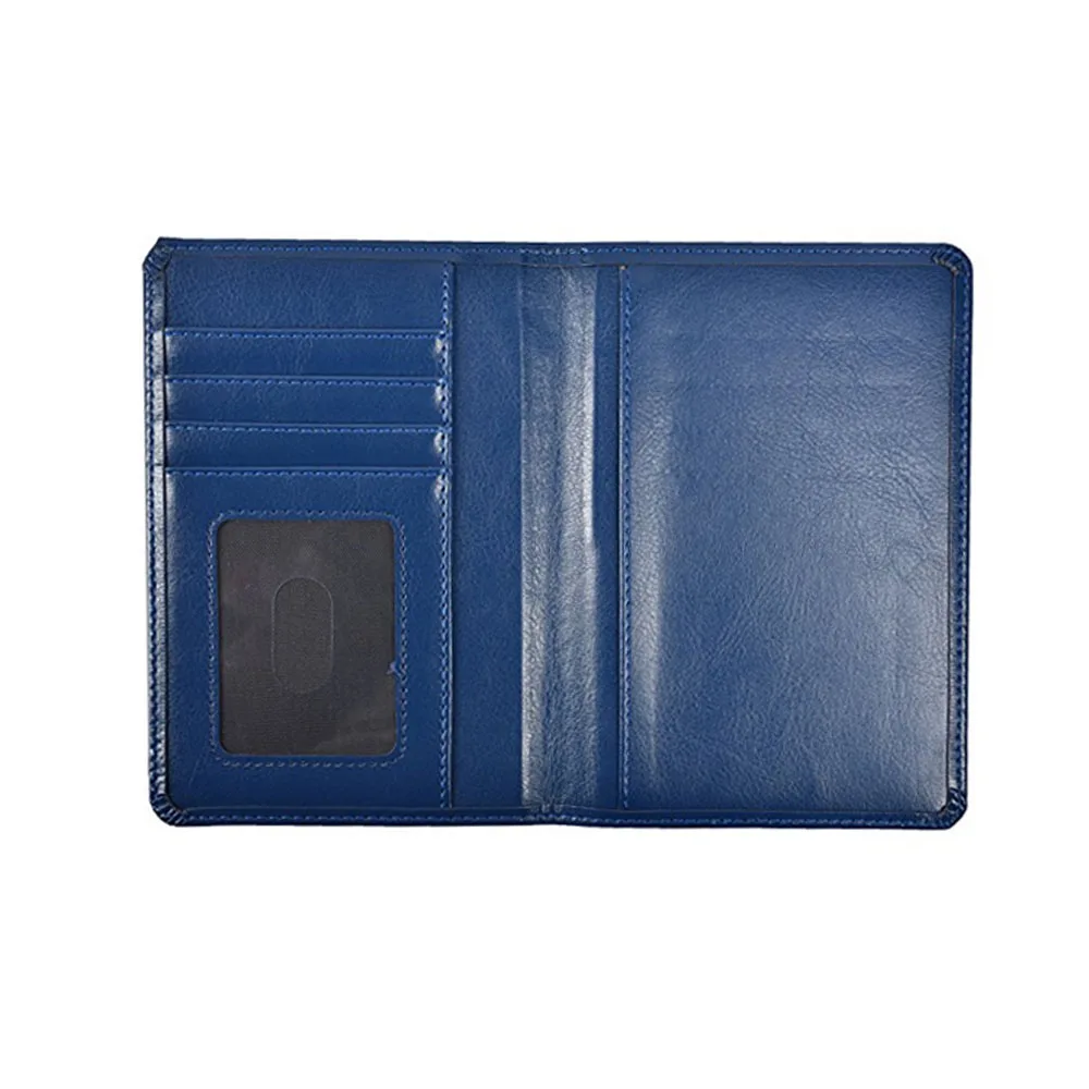 Wholesale RFID Blocking Genuine Leather Passport Wallet Cover with card holders Travel PU Leather Passport Holder