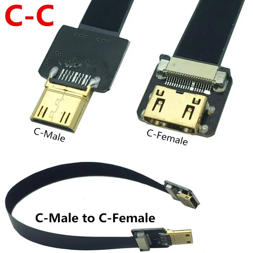 Flat FPC Cable FPV Ribbon Flex A3 C1 90 degree micro hdm cable