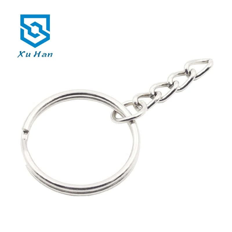 Качественный и недорогой металлический брелок с 4 звеньями на цепочке с переходным кольцом