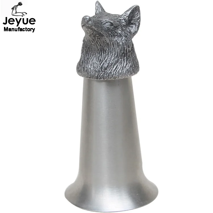 Factory provide zinc alloy fox shaped wine cup shot glass stainless steel glass shot