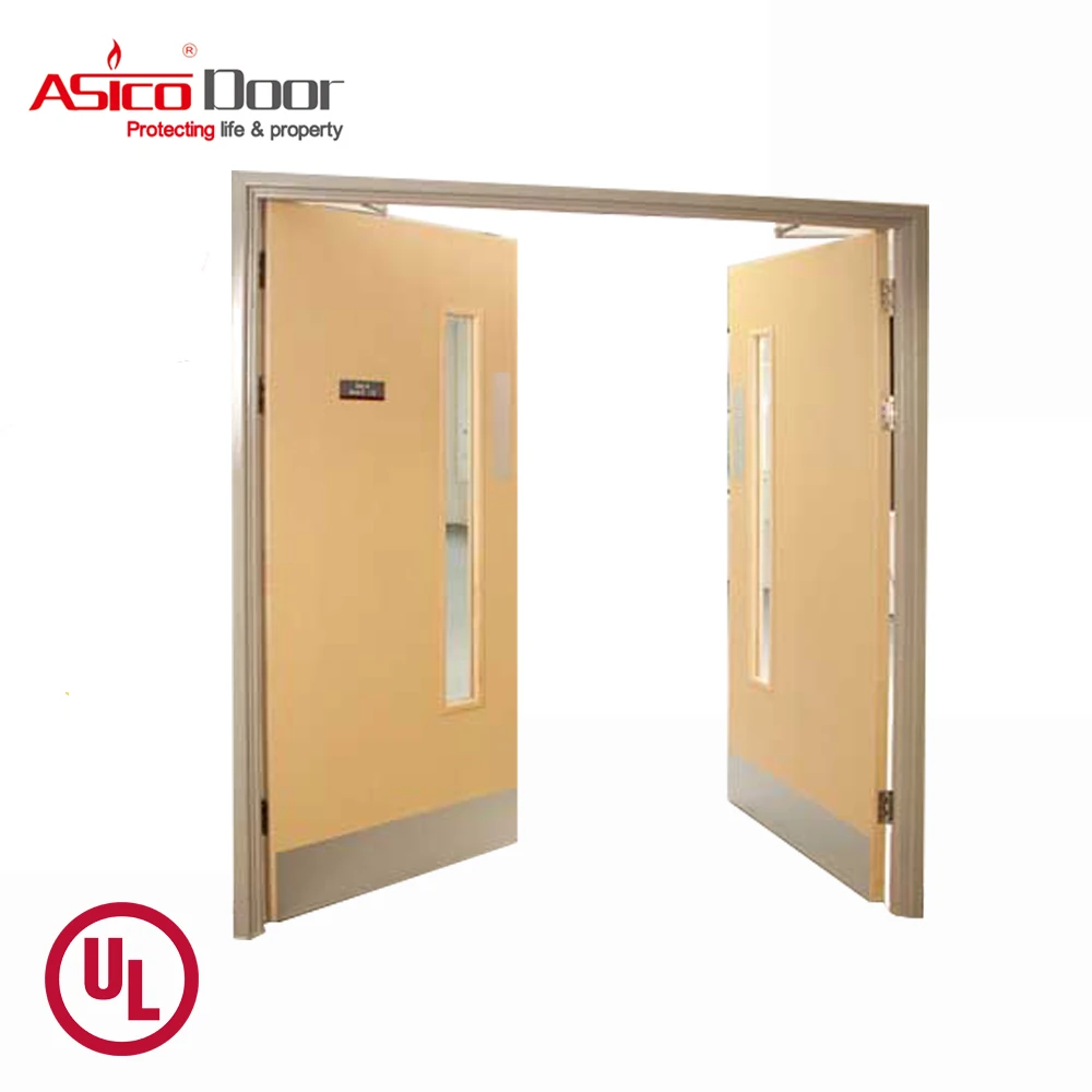 Cold Roll Galvanized Steel Door Fire Rating 3 hrs Hospital School Residential Used Fire Door