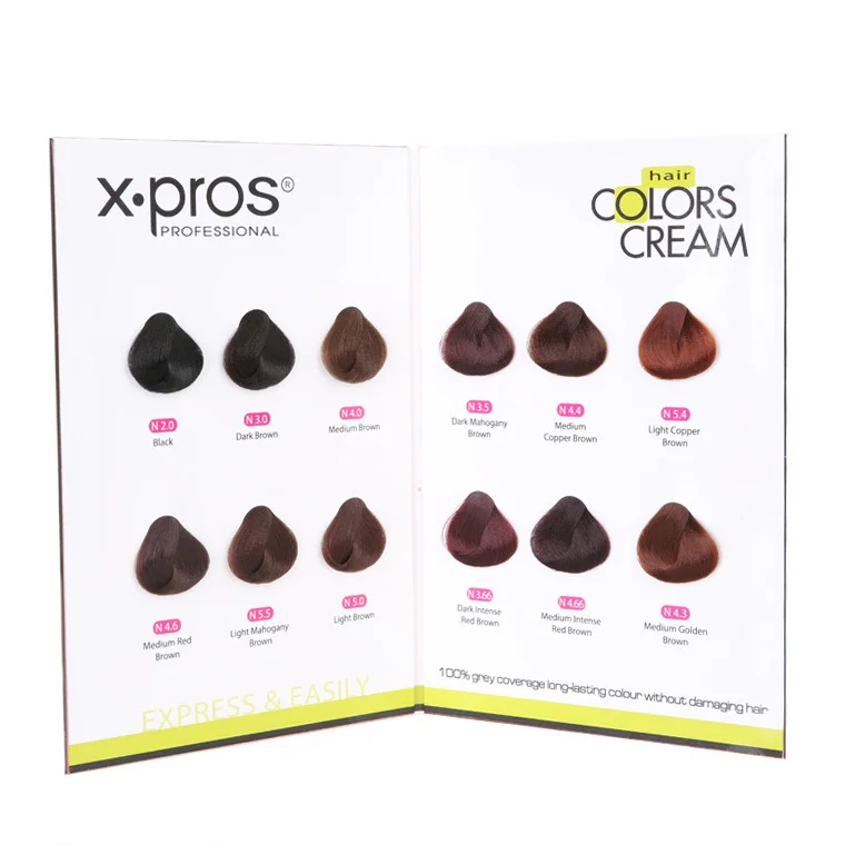 PPD free photographic hair color chart for hairdressers