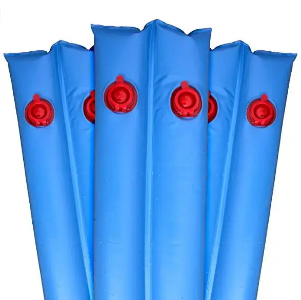 Double Chamber Water Bag Secures Winter Cover to Rectangular Swimming Pools