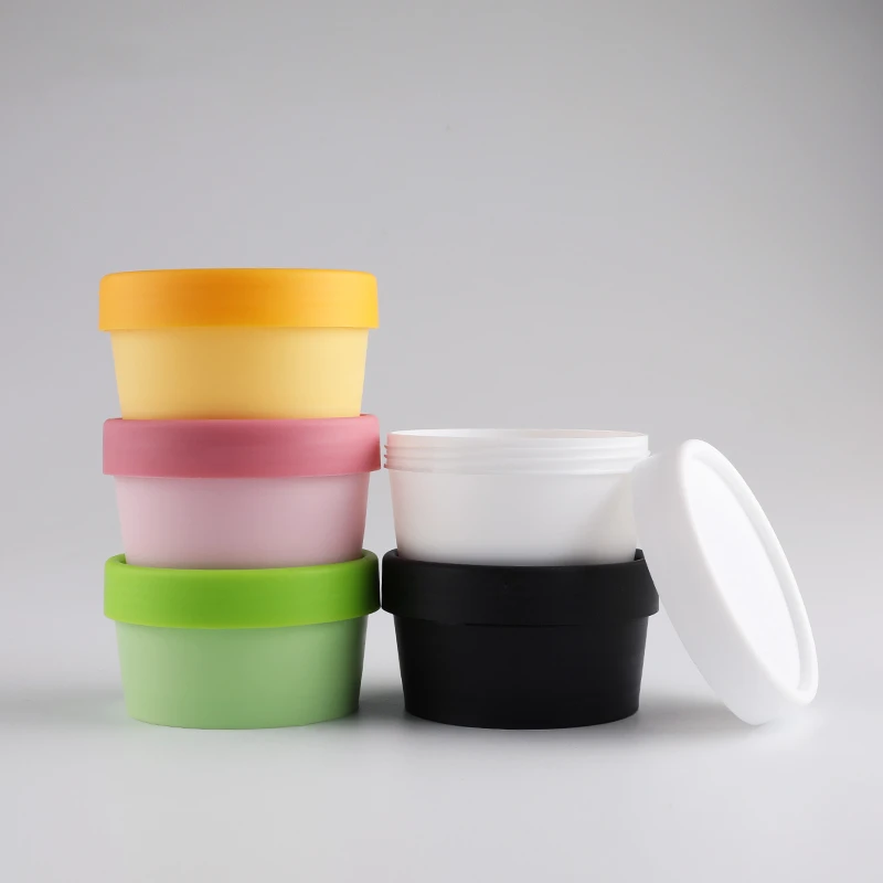 50g 100g 200g Empty Cosmetic Containers Colored Cream Pot Cream Plastic Bottle Jars With Screw Cap Cosmetic Package Can