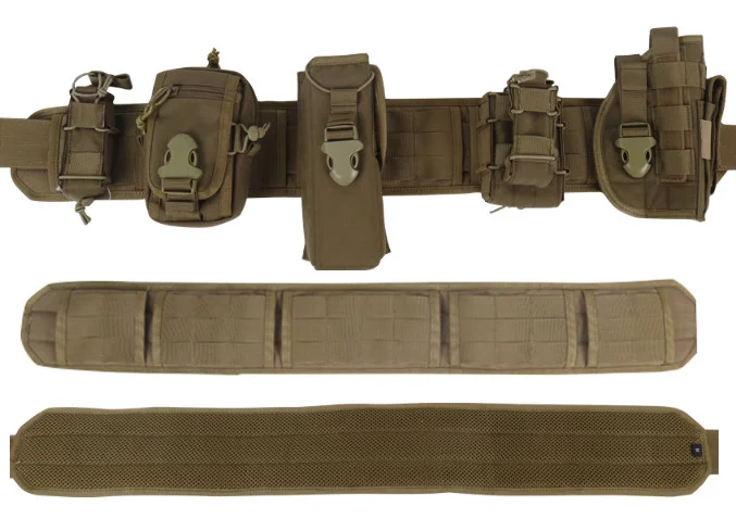 Hunting Shooting Tactical Gear 1000D High Density Nylon Padded Combat Waist Molle Belts with Quick release metal buckle