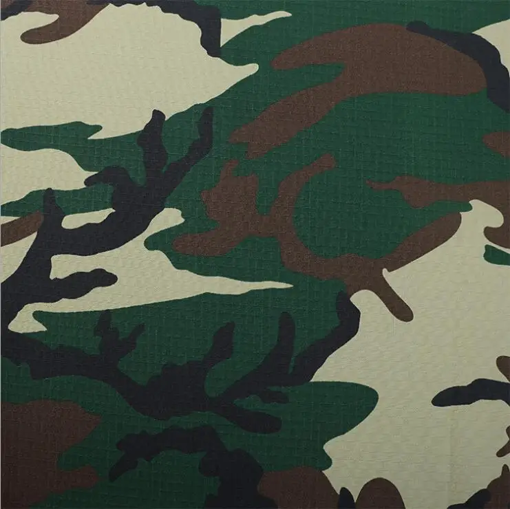
50/50 polyester/cotton military woodland camouflage ripstop fabric 