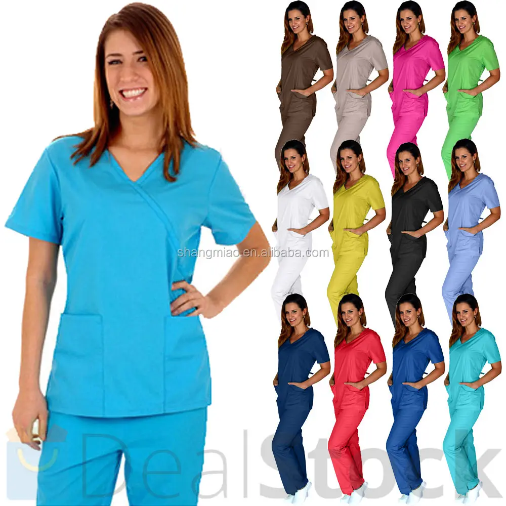 New design short sleeves nurses uniform scrub suit for doctor