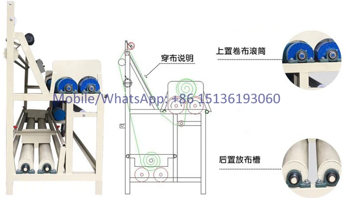 1.8-2.6m fabric length measuring and rolling machine