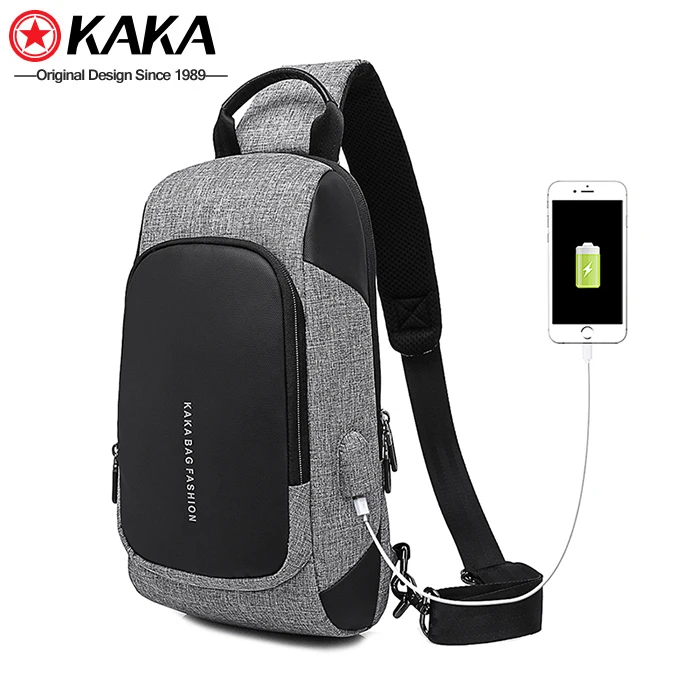 
2019 kaka series Guangzhou Factory popular polyester crossbody custom shoulder bags sling chest bag 