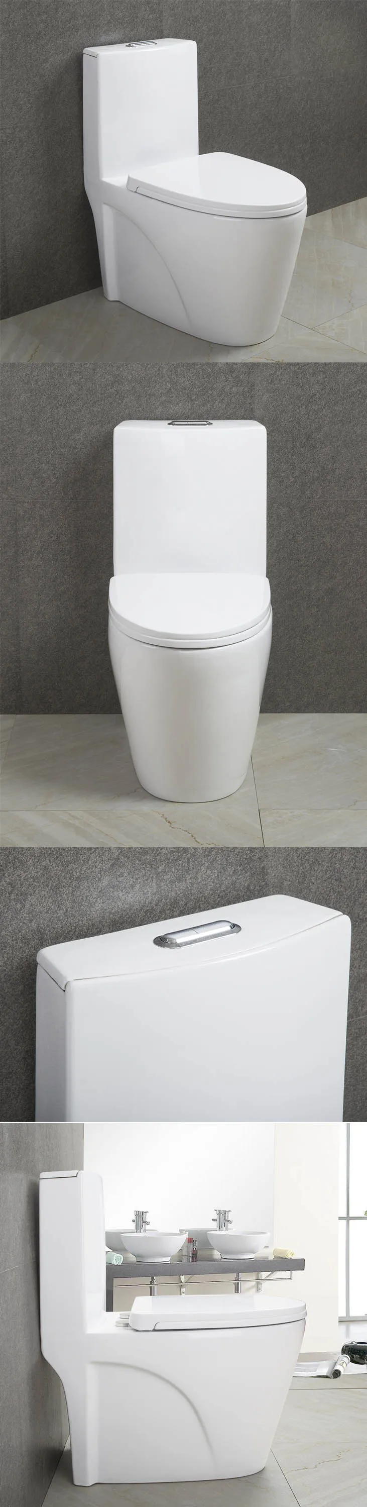 9168 Sanitary Ware Ceramic Red Between White Color One Piece Toilet Closet Traditional Design Bathroom Toilet