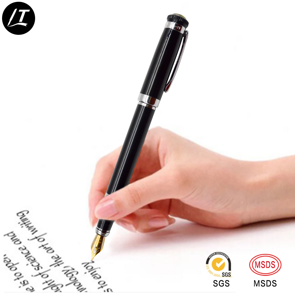 2018 China gift items heavy pen business gifts black fountain pen for men