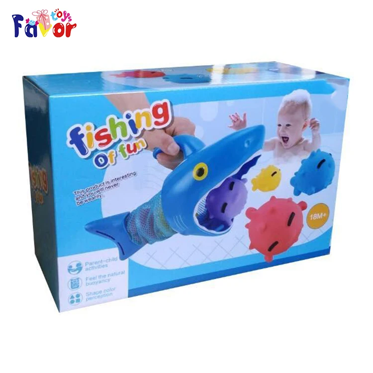 Sunny Patch Spark Shark Fish Hurt Pool Game With 1 Net And 4 Fish To Catch