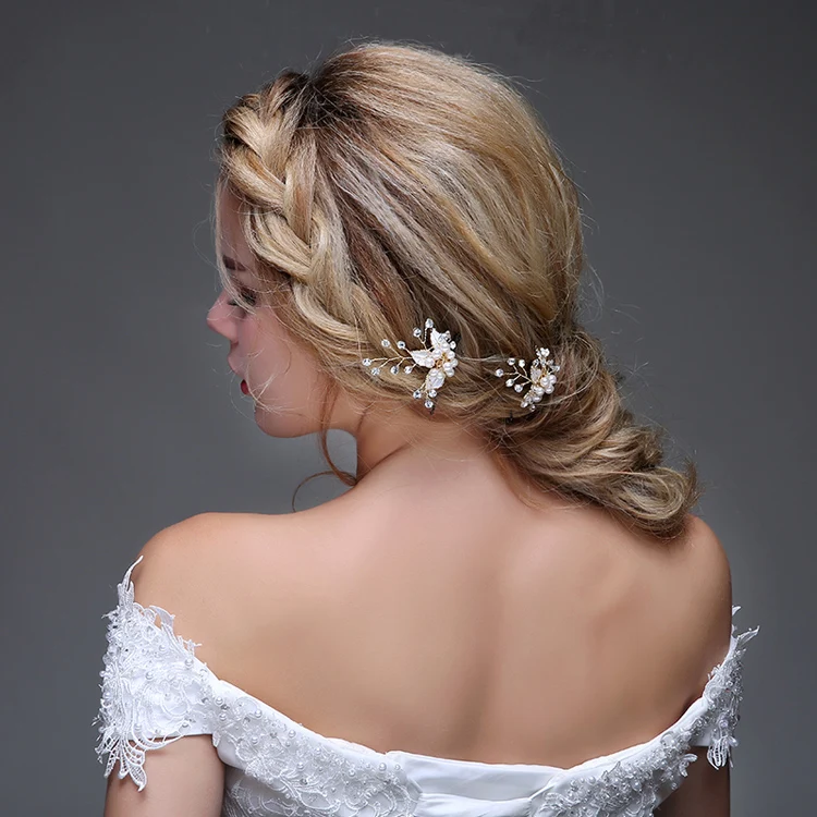 Clover Bride Wedding Small Hair Fork Handmade Jewelry Accessories