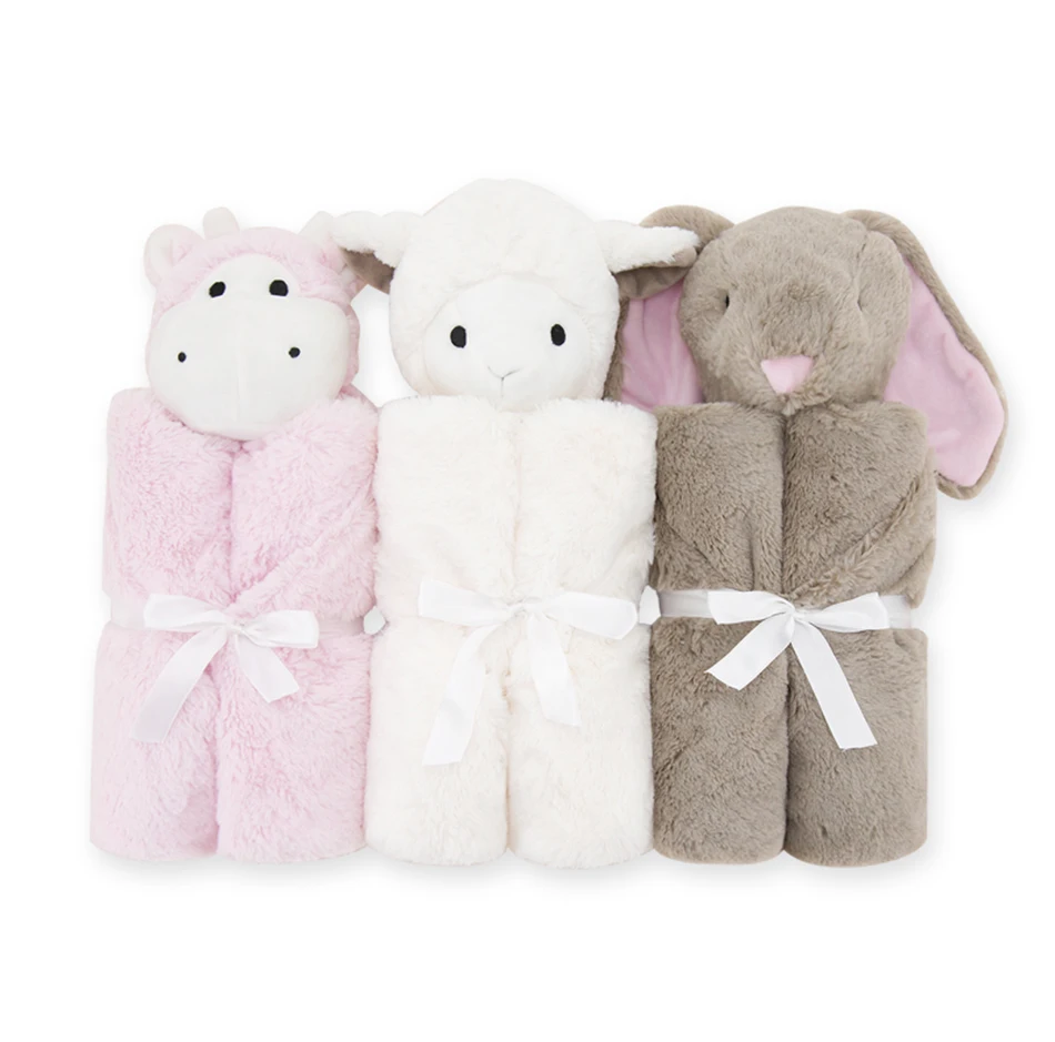 Best Quality Newborn Blanket Baby Products Soft Warm Coral Fleece Plush Animal Toy Baby Swaddle Blanket