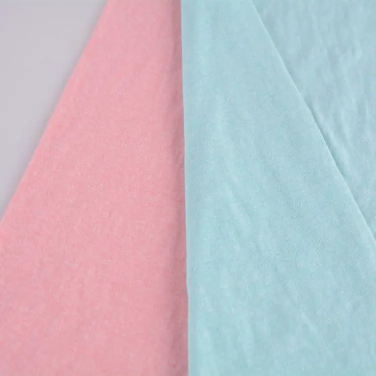 Custom knitting cvc 60 cotton 40 polyester single jersey textile fabric by the yard